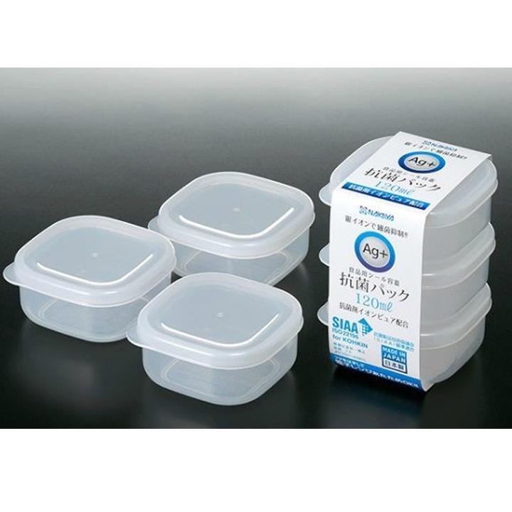 Set 3 hộp thực phẩm nắp dẻo, kháng khuẩn 120ml Nakaya Nhật Bản dùng lò vi sóng và đông lạnh
