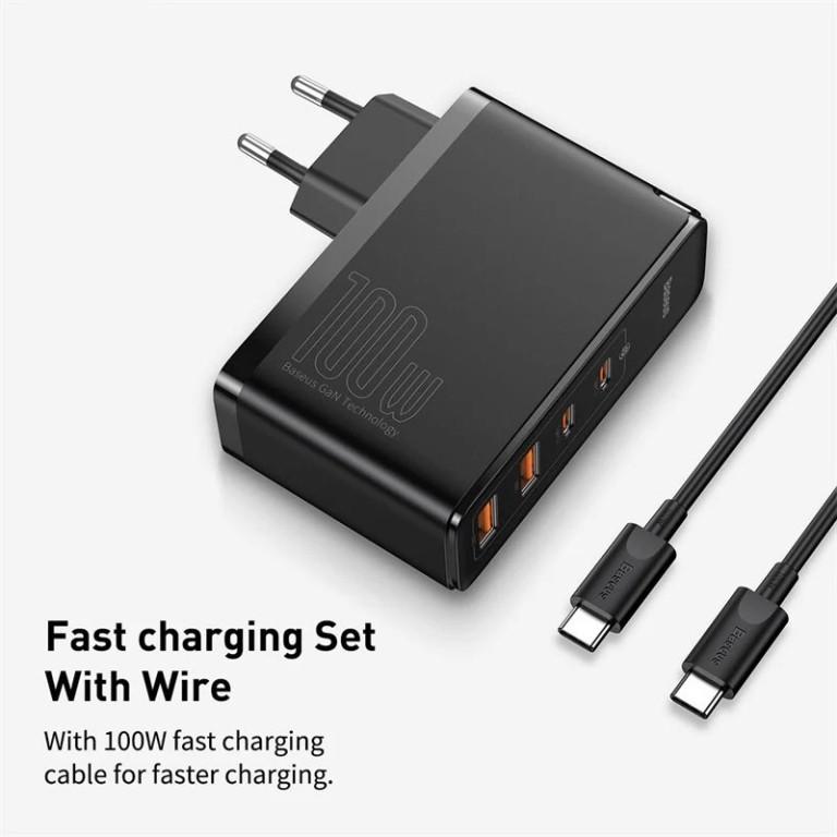 Bộ sạc nhanh Baseus GaN2 Pro Quick Charger 4 Ports 100W - Hàng Chính Hãng