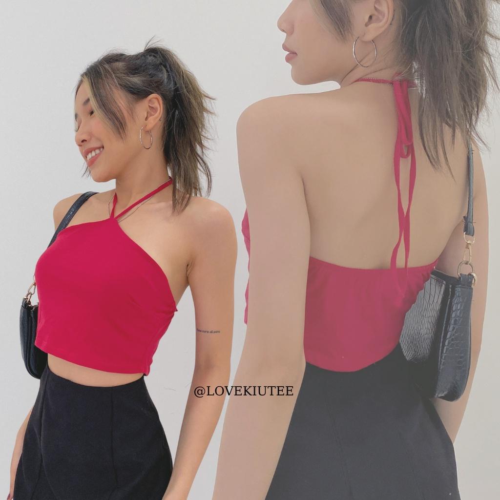 Áo cột cổ tam giác My Kind Of tie Halter Top LOVEKIUTEE