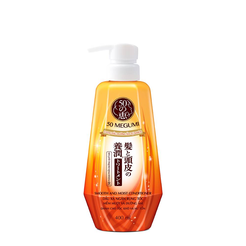 Dầu Xả Mềm Mượt Và Dưỡng Ẩm 50 Megumi Smooth And Moist Conditioner 400ml