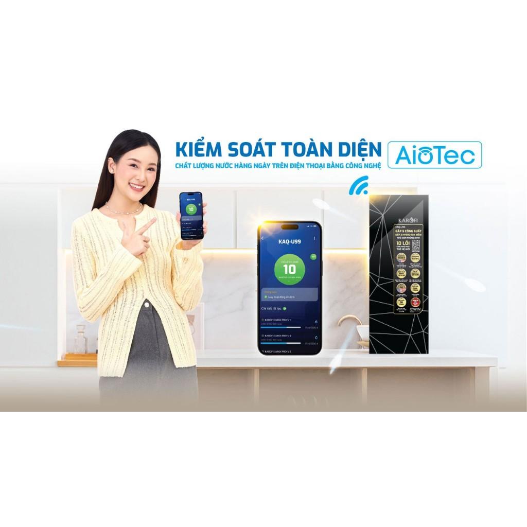 Máy lọc nước Karofi KAQ-U99 Hệ thống 10 lõi lọc smax lọc sạch gấp 2 lần - Vòi Led thông minh - Hàng Chính Hãng