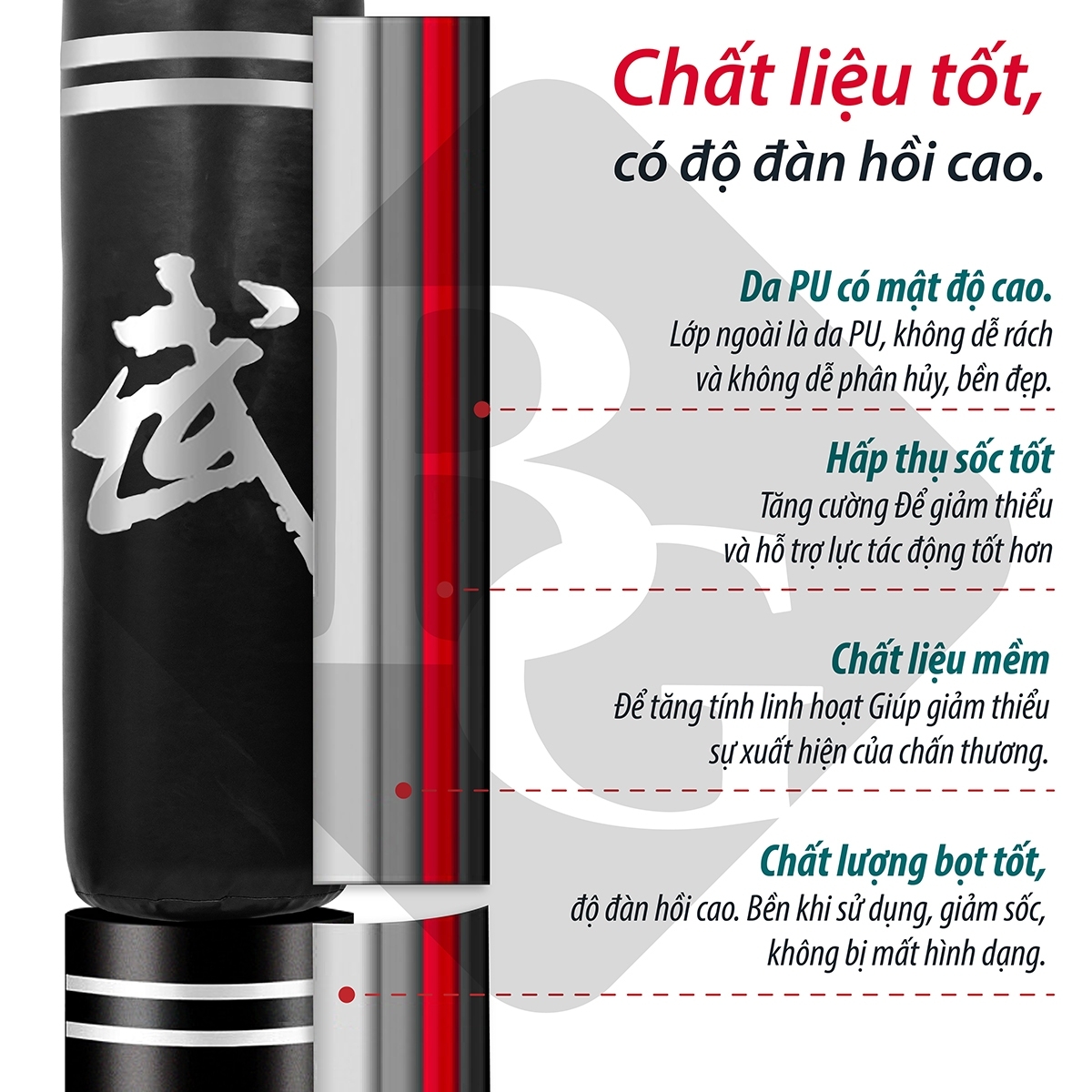 BG Trụ Đấm Bốc Tự Cân Bằng Cao Cấp BOXING PILE BG028-BG027-BG026, Bao Cát Đấm Bốc Võ Thuật,Trụ Hơi Đấm Bốc Phản Xạ