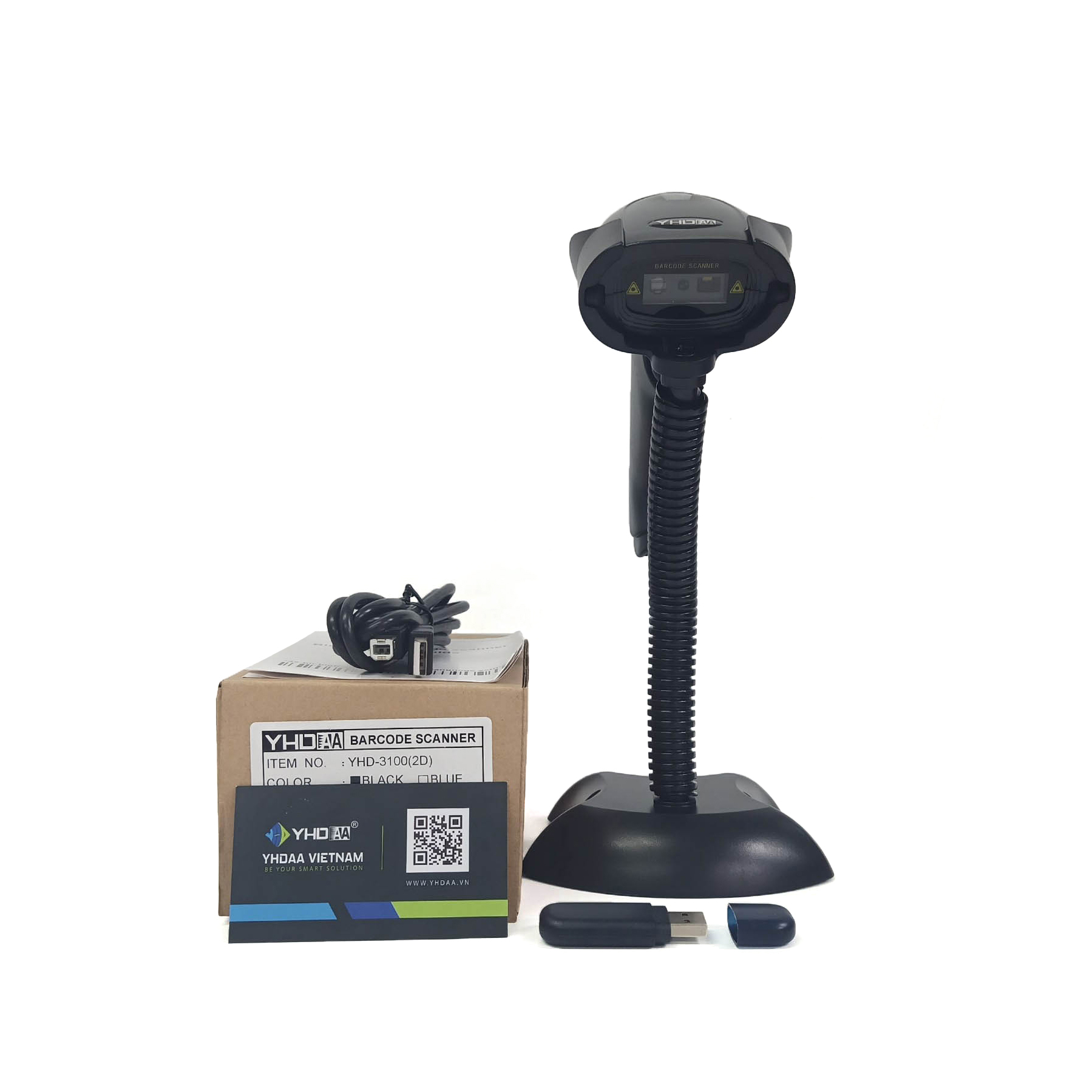 Máy quét mã vạch không dây Bluetooth YHD 3100 2D chuyên đọc mã vạch Barcode Qrcode kết nối Bluetooth/ USB dùng trên Điện thoại, Máy tính - Hàng Nhập Khẩu