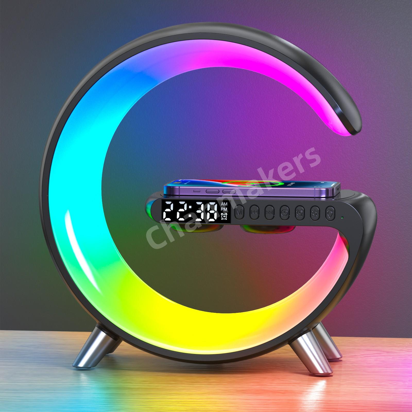 Đồng hồ báo thức đa chức năng, Đèn ngủ, Loa Bluetooth sạc không dây, Điều khiển ứng dụng thông minh, Đèn ngủ LED thông minh, Màu sắc: Trắng