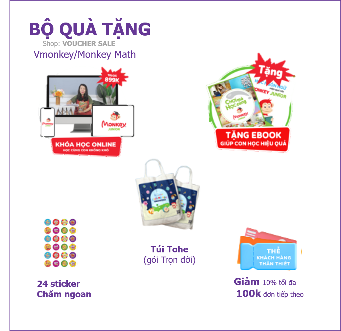 Evoucher - Monkey Math - Toán tiếng Anh
