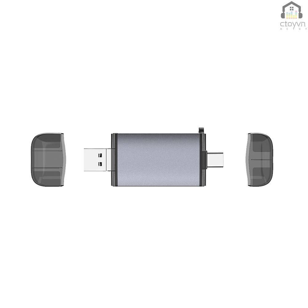 Đầu đọc thẻ nhớ USB loại C 2 trong 1 USB 2.0 TF / SD USB 3.0 OTG