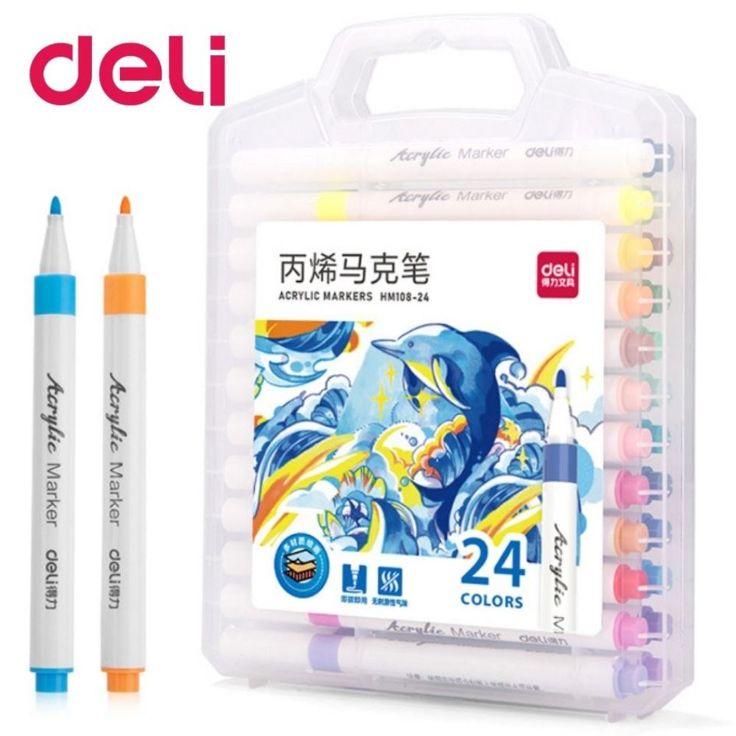 Bút Marker Deli 24 Màu EC189-24 (Hộp 24 màu)
