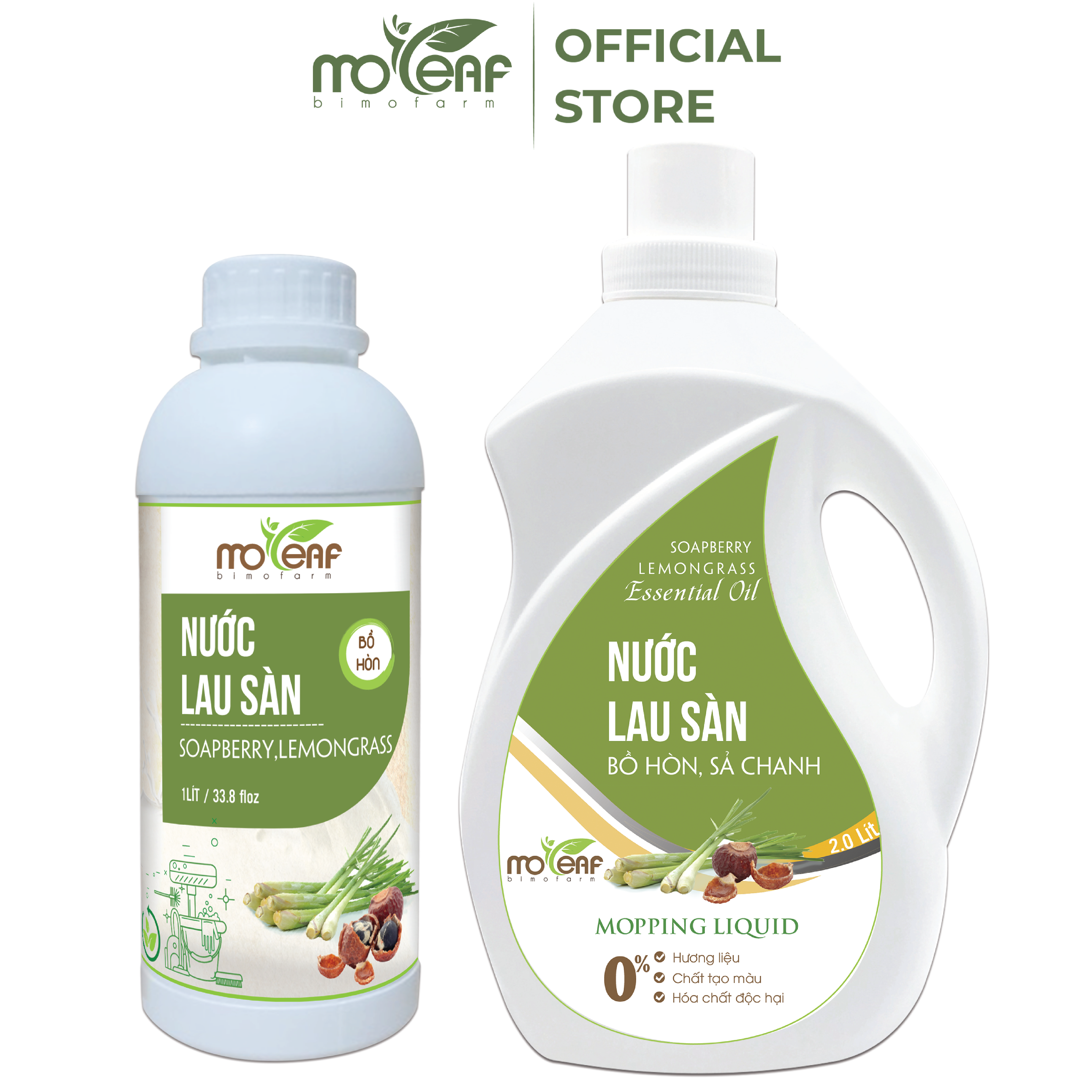 Nước lau sàn Hữu cơ Moleaf đuổi muỗi tinh dầu Sả chanh