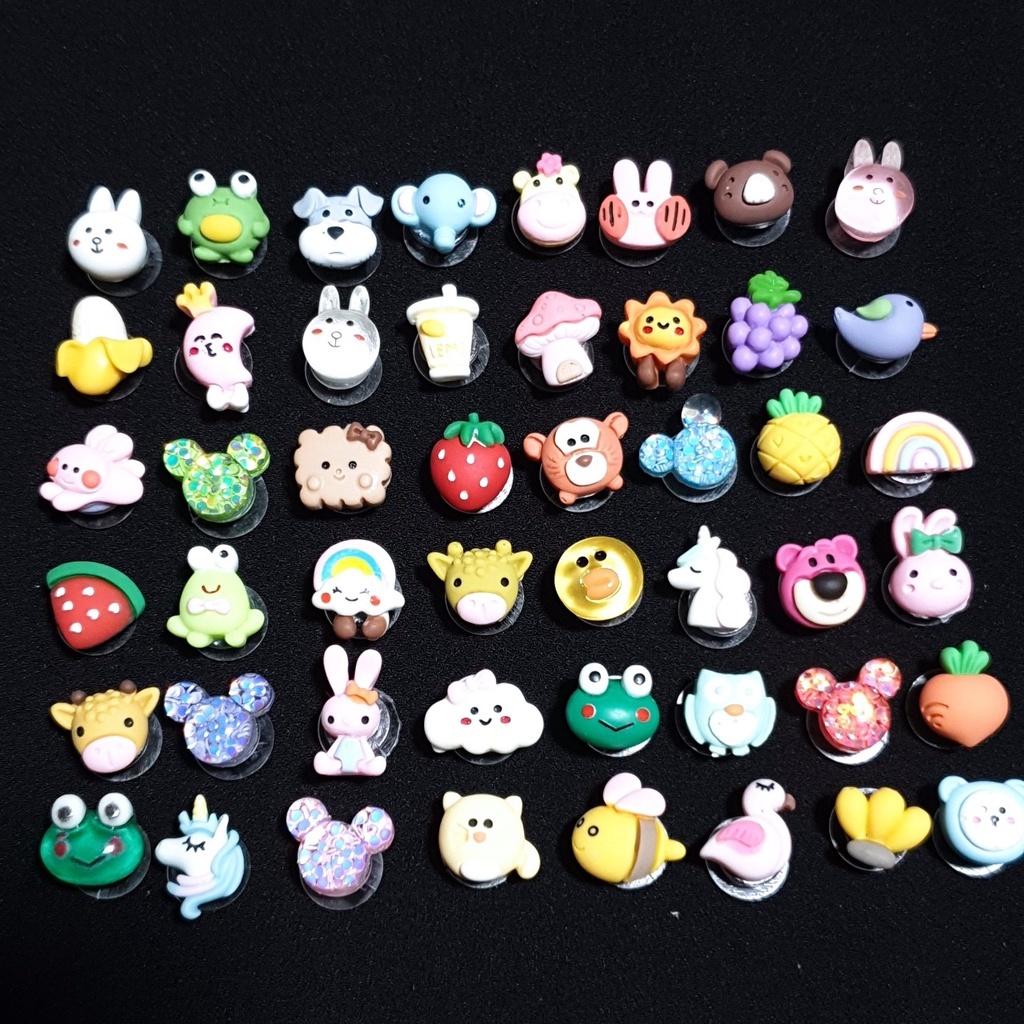 Sticker trang trí dép cross / nút gắn hkdesign nhiều mẫu mini ~1,2cm gắn sục