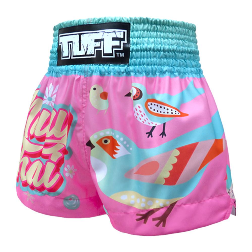 Quần Tuff Muay Thai Pink Pastel Birds Pattern