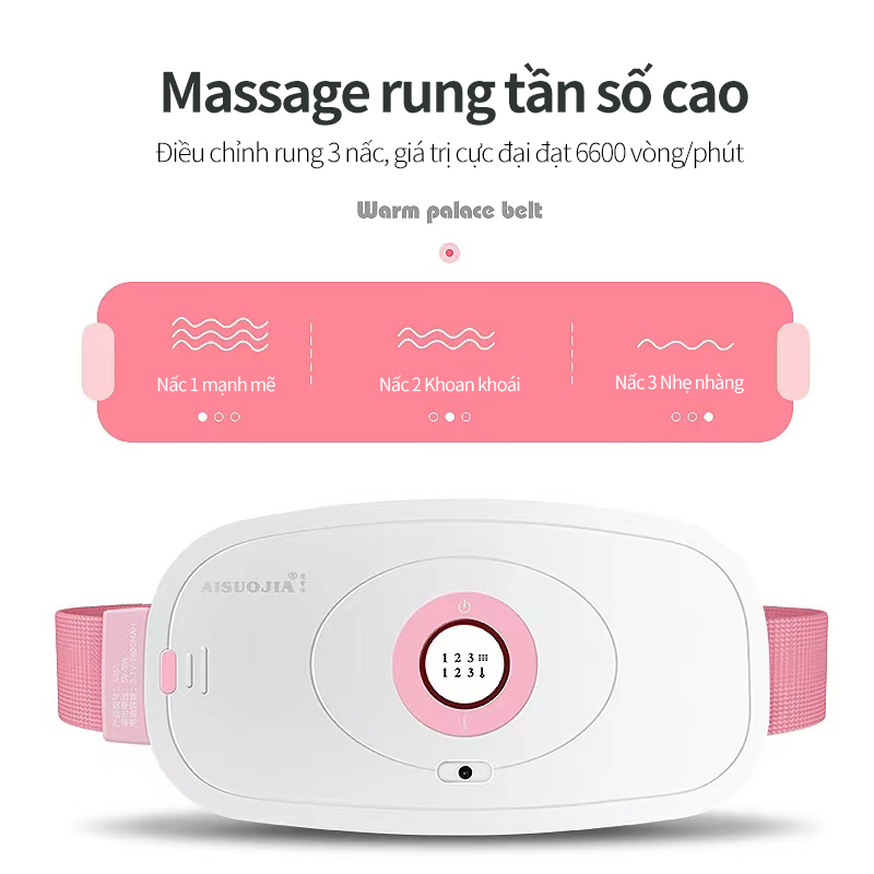 Máy massage làm ấm bụng - Với 3 nấc massage làm nóng - có thể giảm đau bụng kỳ kinh - Bảo hành 3 tháng