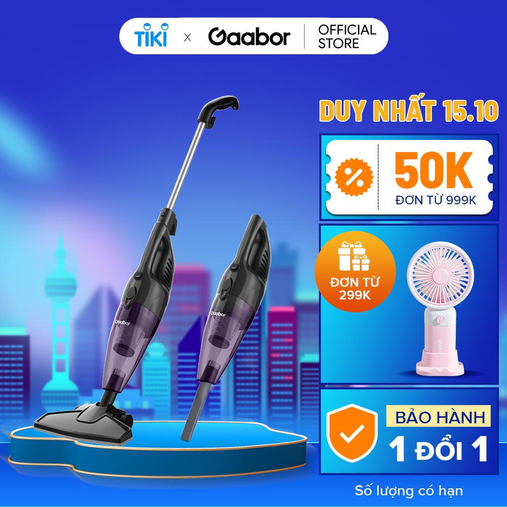 Máy hút bụi Gaabor GVCW-M15A02 lực hút siêu mạnh 16000Pa cầm tay nhỏ gọn bộ lọc 3 lớp sạch sâu - Hàng chính hãng