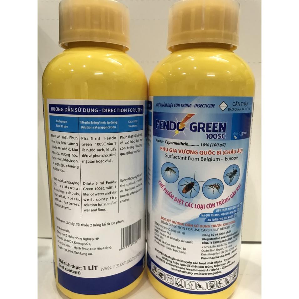 Thuốc diệt muỗi Fendo Green, chai 1 lít, nhập khẩu từ Vương Quốc Bỉ . Phun phòng chống sốt xuất huyết hiệu quả,