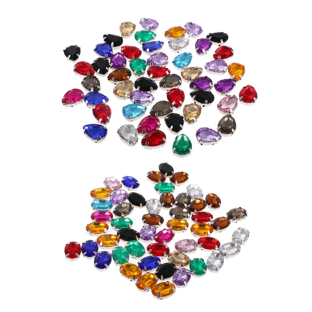 100 PCS 10*14 Mm Hình Bầu Dục Waterdrop Acrylic Ren Nút Phối Màu Cho Đồ Thủ Công