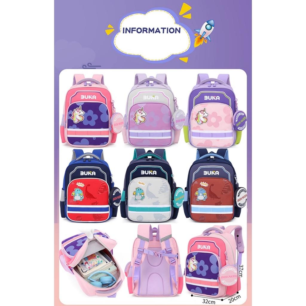 Balo cho bé đi học mẫu giáo lớp 1 2 vải oxford cao cấp kèm hộp bút màu pastel dễ thương 3027