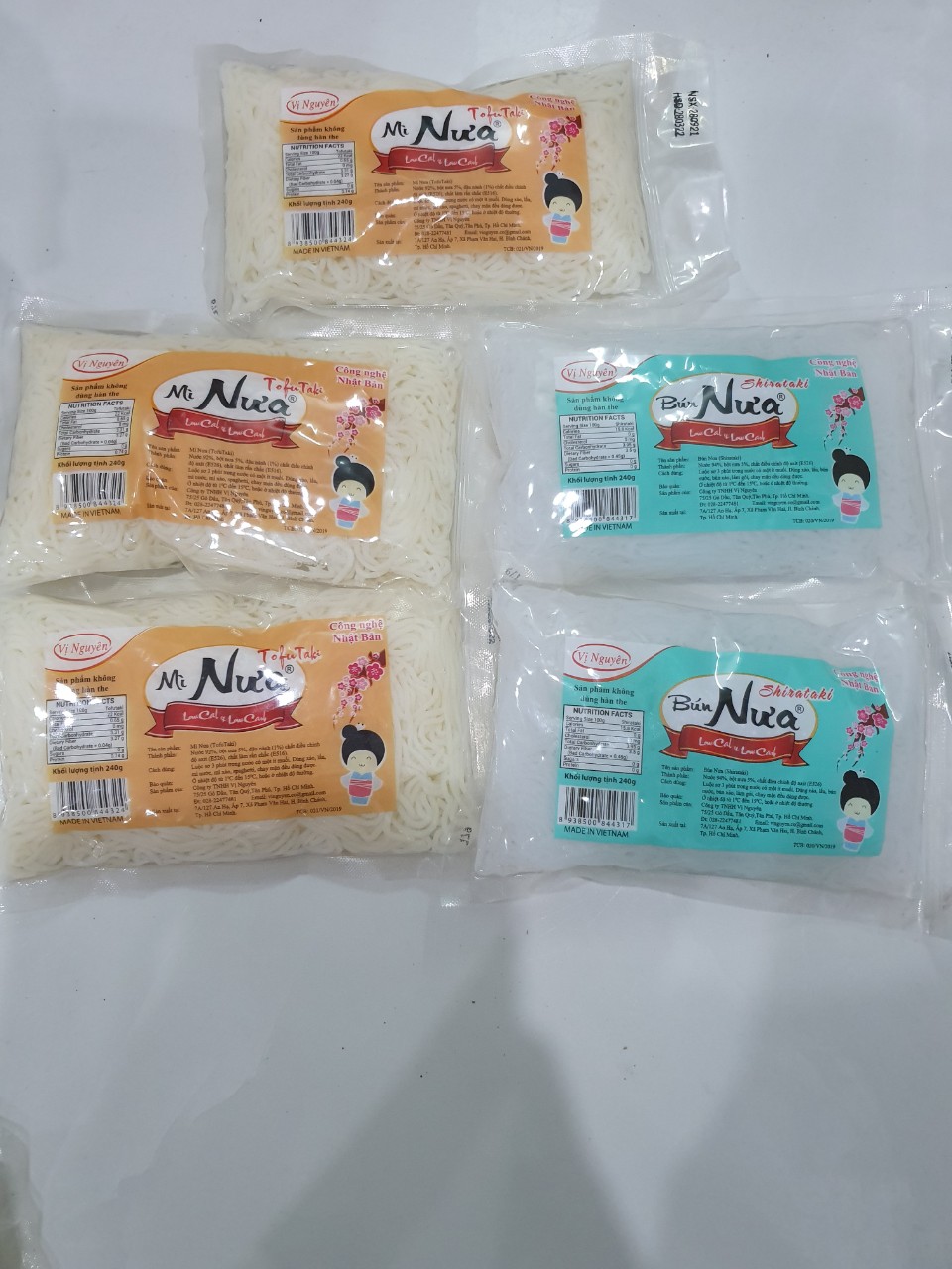 Combo 3 Gói Mì Nưa 2 Gói Bún Nưa Vị Nguyên 240Gram