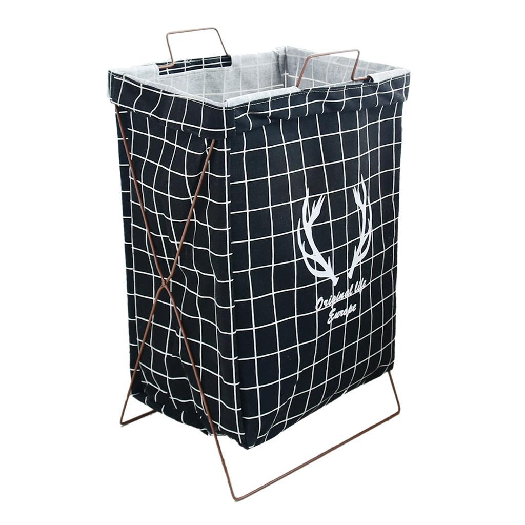Collapsible Households Storage Basket Laundry Hamper X-frame Basket 56x33cm