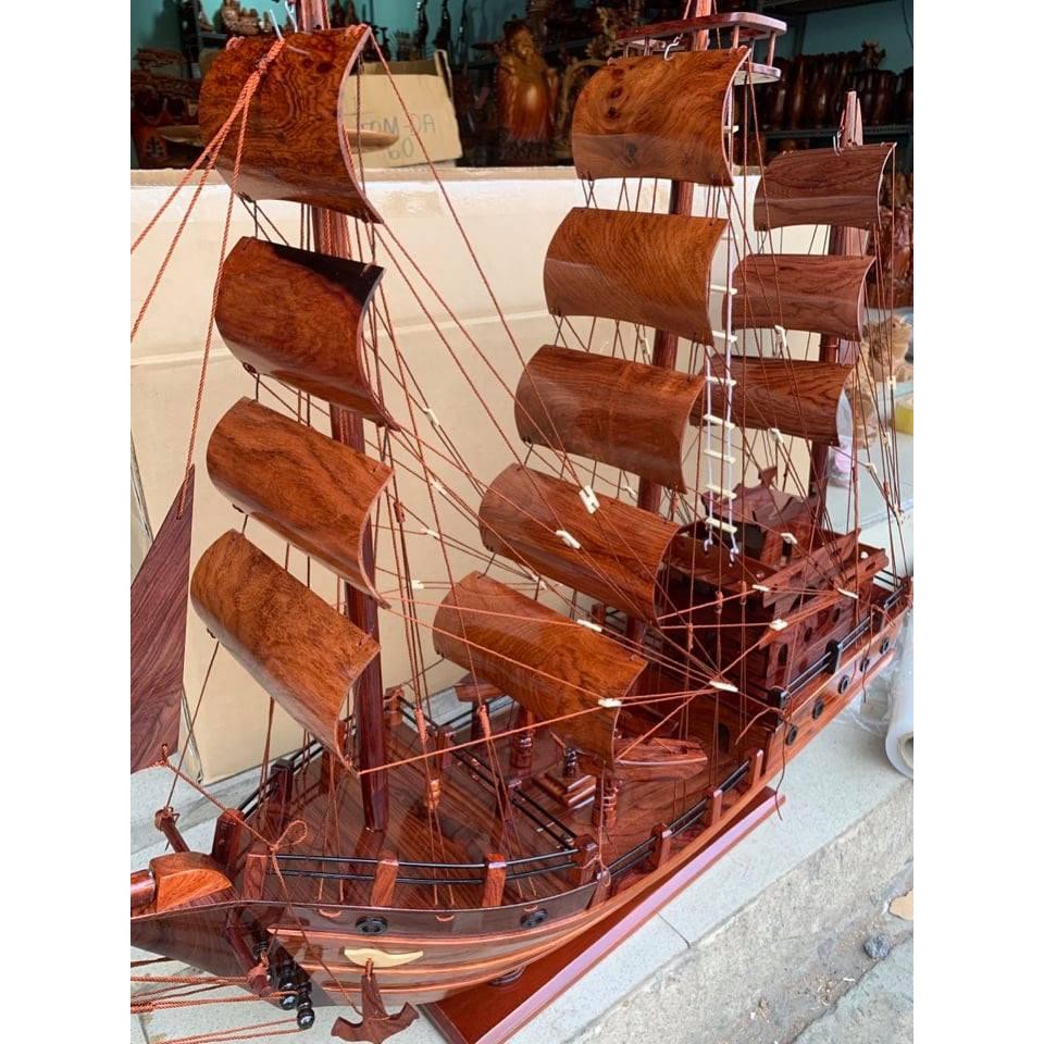 Thuyền Santa thái gỗ cẩm ngang 60 cm _Thuyền buồm chiến cổ