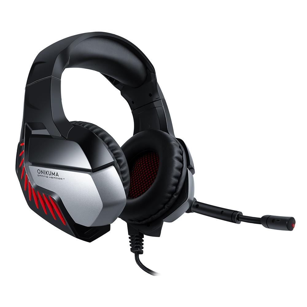 Tai nghe có dây ONIKUMA K5 PRO dùng để chơi game với Bộ điều khiển 50mm Micrô có thể điều chỉnh Chất lượng âm thanh HiFi - Màu đỏ