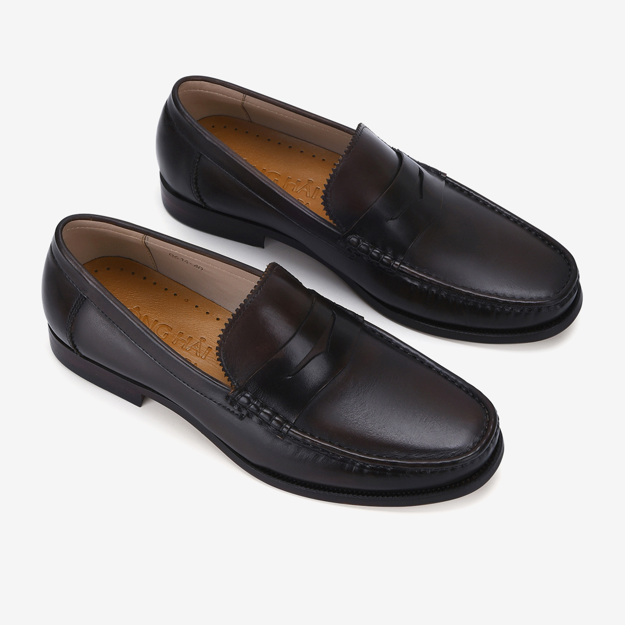 Giày lười nam Đông Hải thiết kế Penny Loafer da bò cao cấp  đế cao su cao 3cm dễ di chuyển - G0614