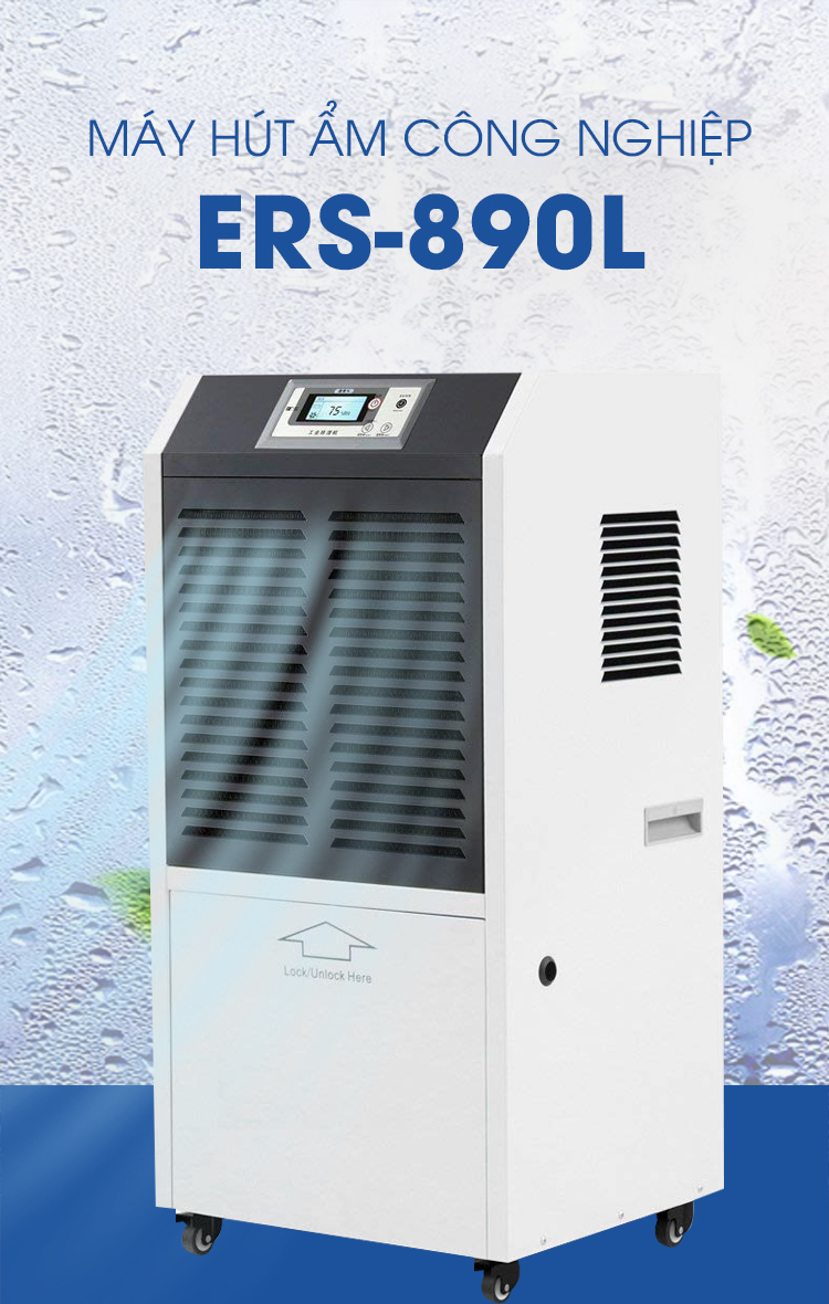 Máy hút ẩm công nghiệp Dorosin ERS-890LS- công suất 90 lít/ ngày - diện tích dùng 110-150m2 - HÀNG NHẬP KHẨU CHÍNH HÃNG