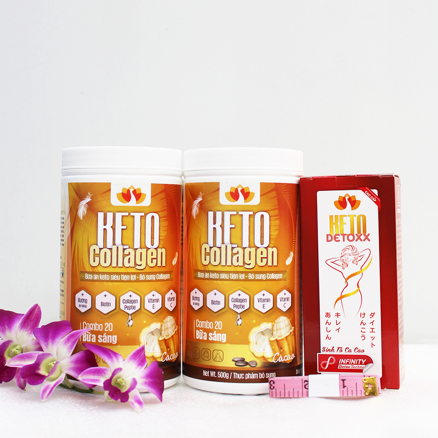 Liệu trình 2 hộp Keto Collagen 500g - Bữa ăn Keto hỗ trợ GIẢM CÂN SIÊU TIỆN LỢI cho người thực hành Keto và người muốn giảm cân - Giảm 3-7Kg/ 1 tháng