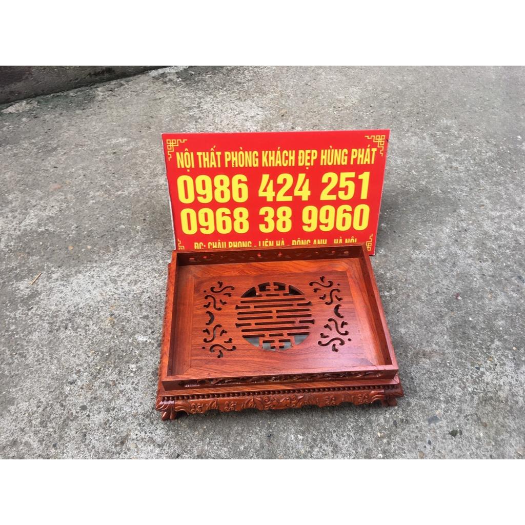 Khay trà chân quỳ gỗ hương cao cấp