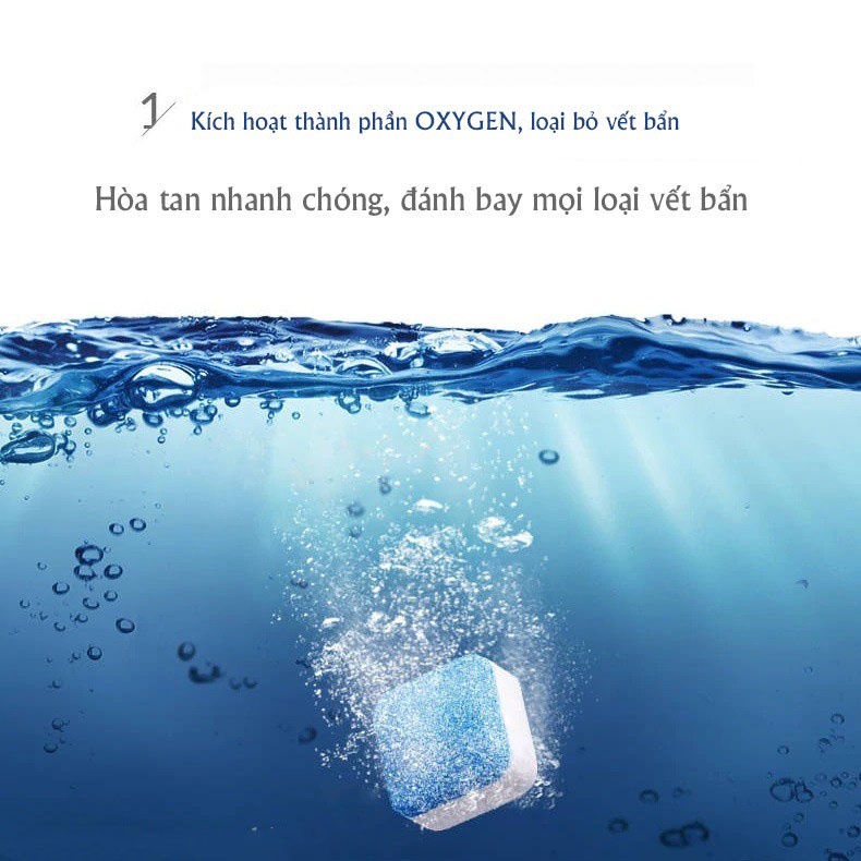 Hộp 12 Viên Tẩy Vệ Sinh Lồng Máy Giặt, Diệt Khuẩn Và Tẩy Chất Cặn Lồng Máy Giặt Hiệu Quả - Hàng Loại 1 Chính Hãng