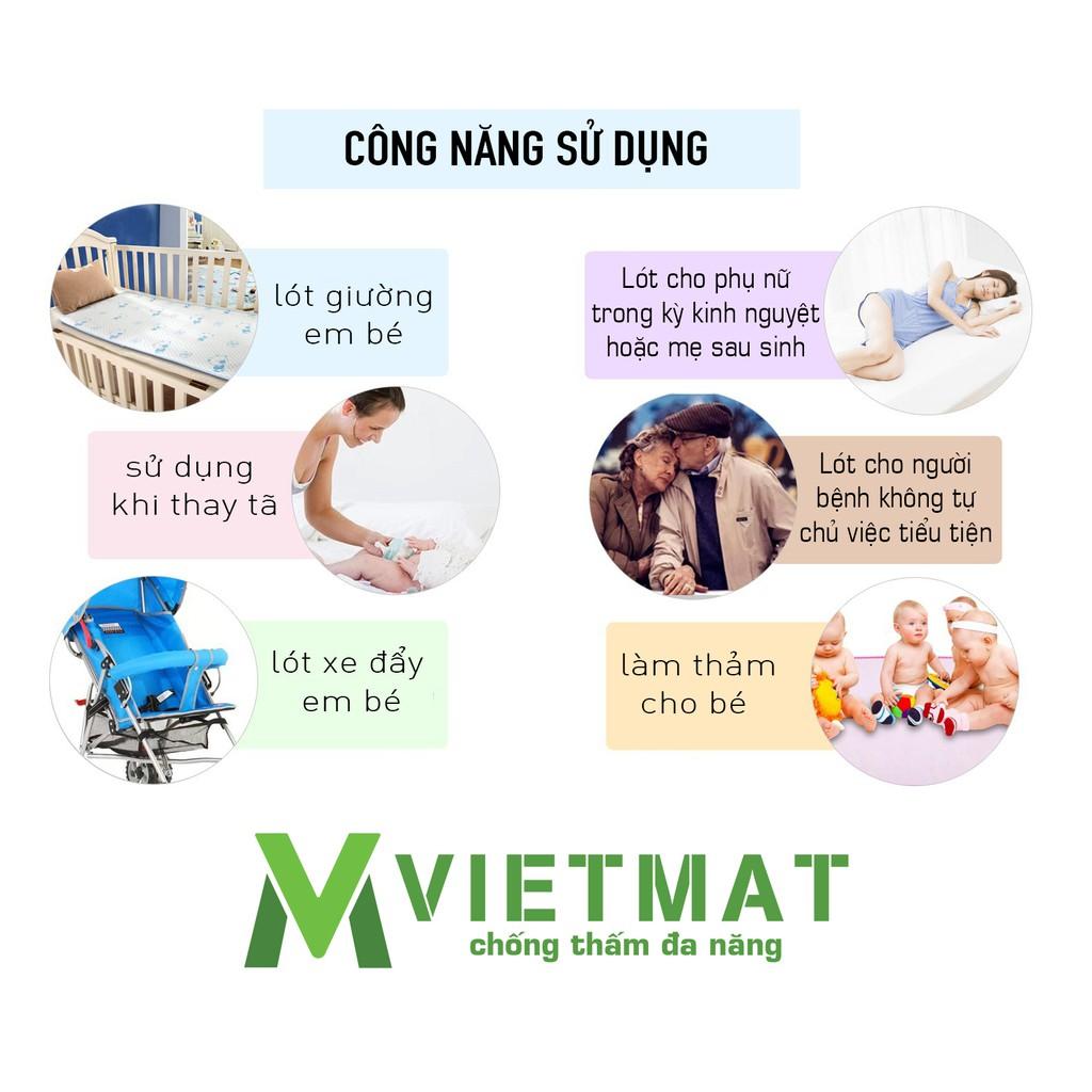 Combo 3 tấm size 50x70cm - Tấm lót chống thấm cotton 4 lớp VIETMAT, hàng Việt Nam chất lượng cao