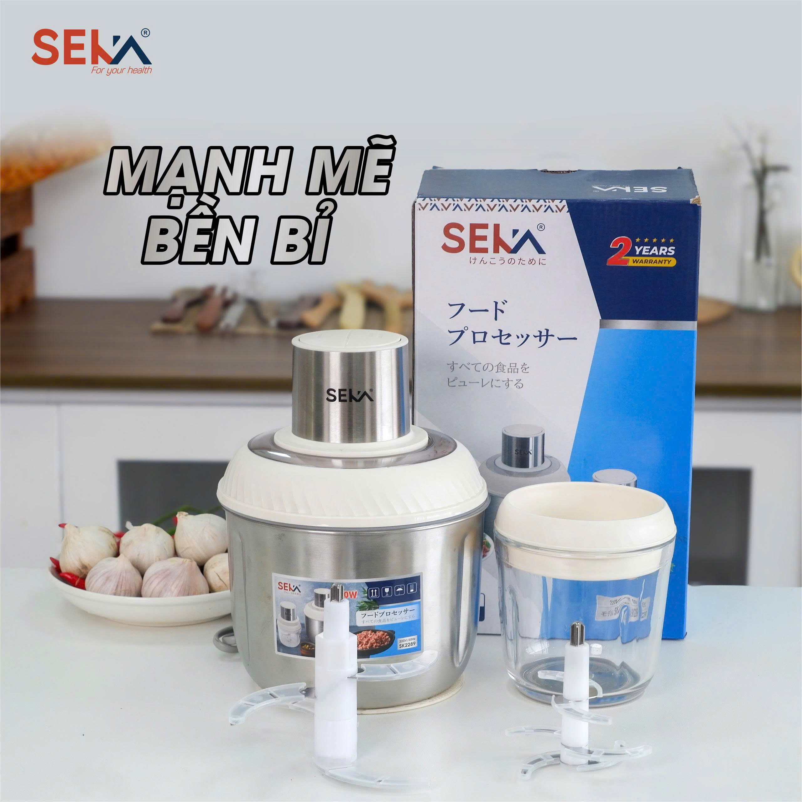 (Phiên Bản Mới) Máy Xay Thịt Đa Năng SEKA SK2289 (SK2287) Cối inox 2L Thủy Tinh 0.6L - Hàng Chính Hãng Bảo Hành 2 Năm