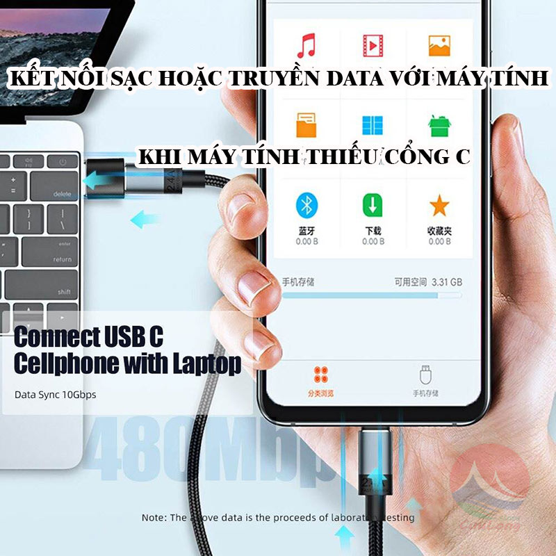 OTG Type-C USB 3.0, Truyền Dữ Liệu Data Nhanh Ổn Định, Vỏ Nhôm Kim Loại Chắc Chắn, Nhỏ Gọn Cắm Là Chạy, bộ chuyển đổi type c sang USB-A, đầu chuyển Type C sang USB cáp otg type C