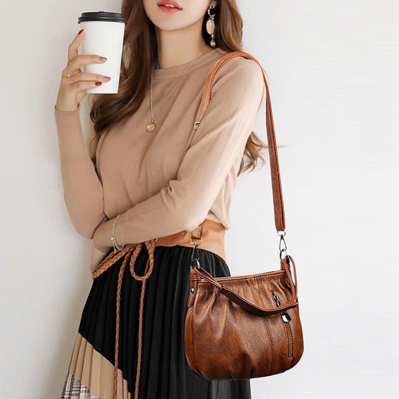 Túi xách nữ đeo chéo da mềm nhiều ngăn thời trang phong cách Hàn Quốc