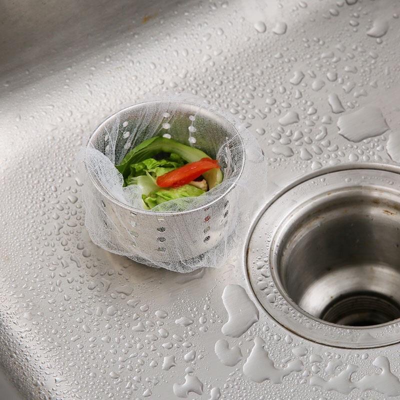 100 Túi Lọc Rác Bồn Rửa Bát Thiết Kế Kiểu Lưới Siêu Dai Đầu Túi Có Chun Co Giãn Chống Tắc Nghẽn Ống