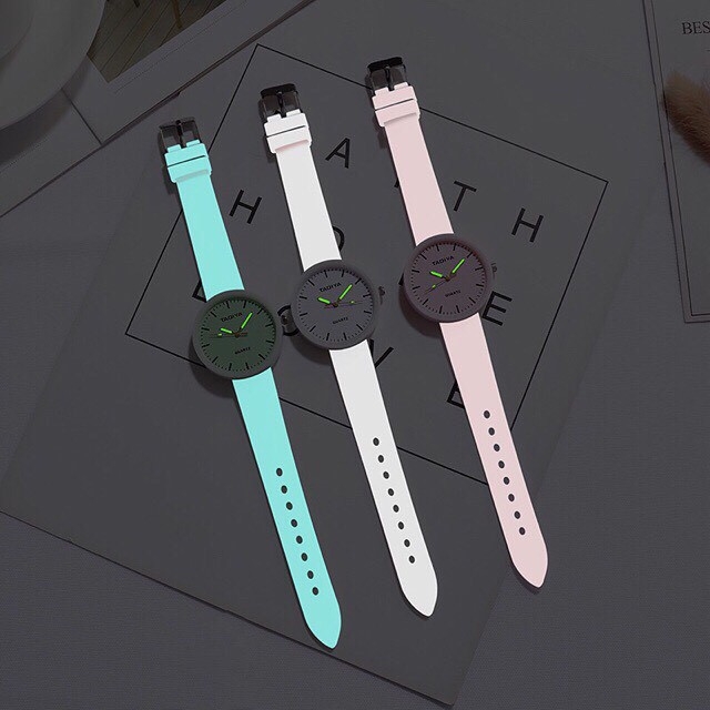 Đồng hồ nữ TYA dây silicon dạ quang phát sáng cao cấp 3 màu