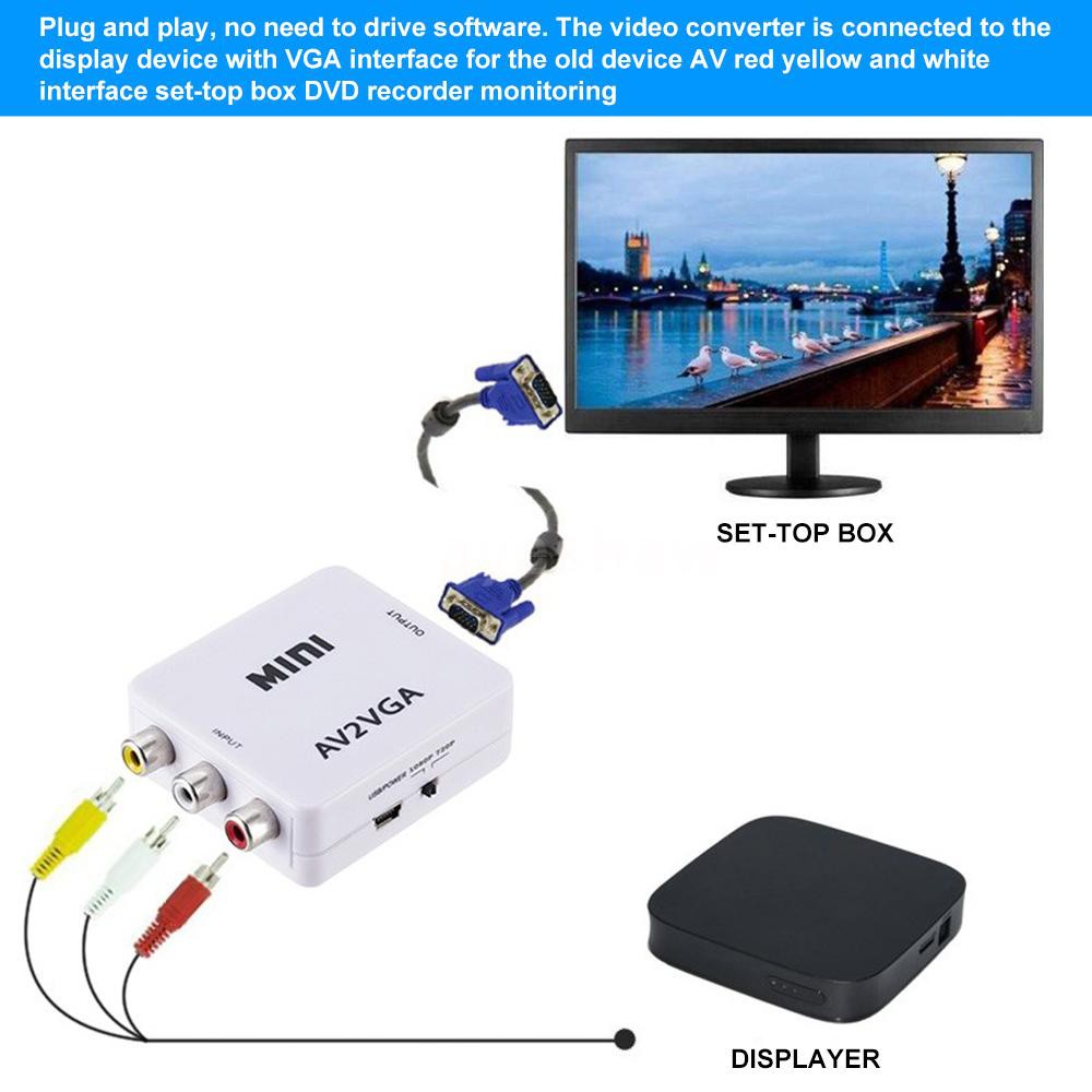 Box Chuyển mini AV Ra VGA - JL