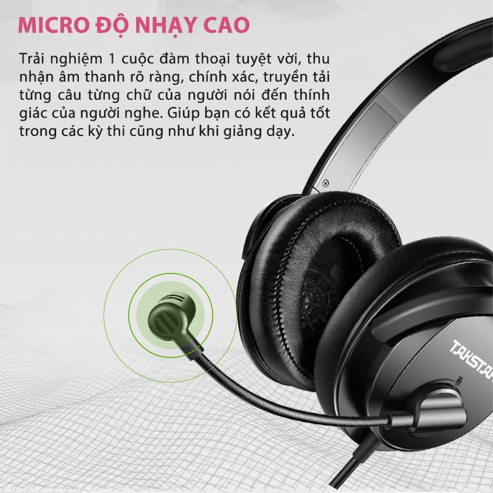 Tai nghe gaming TAKSTAR TS-450M có mic, dây dài 2m, tai nghe kiểm âm tốt với độ nhạy cao, hàng chính hãng