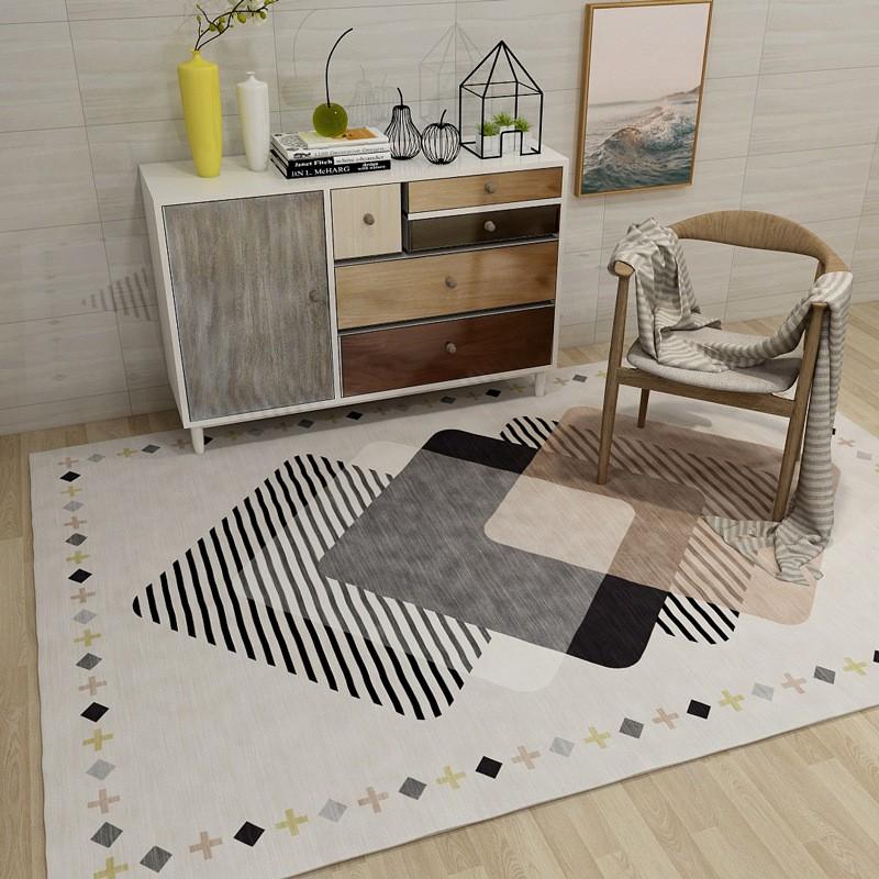 Thảm Nhung Trang Trí Phòng Khách Phòng Ngủ Hình Học Sang Trọng PA9481 size 140x200cm