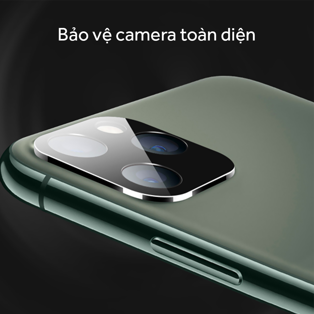 Miếng Dán Cường Lực Có Khung Viền Bảo Vệ Camera cho Iphone 11 Pro – Chống Trầy Xước, Chống Va Đập, Chống Chói, Bảo Vệ Camera Toàn Diện - Hàng Chính Hãng