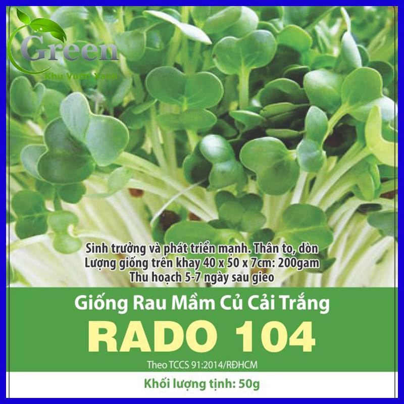 Hạt Giống Rau Mầm Củ Cải Trắng 50 Gam