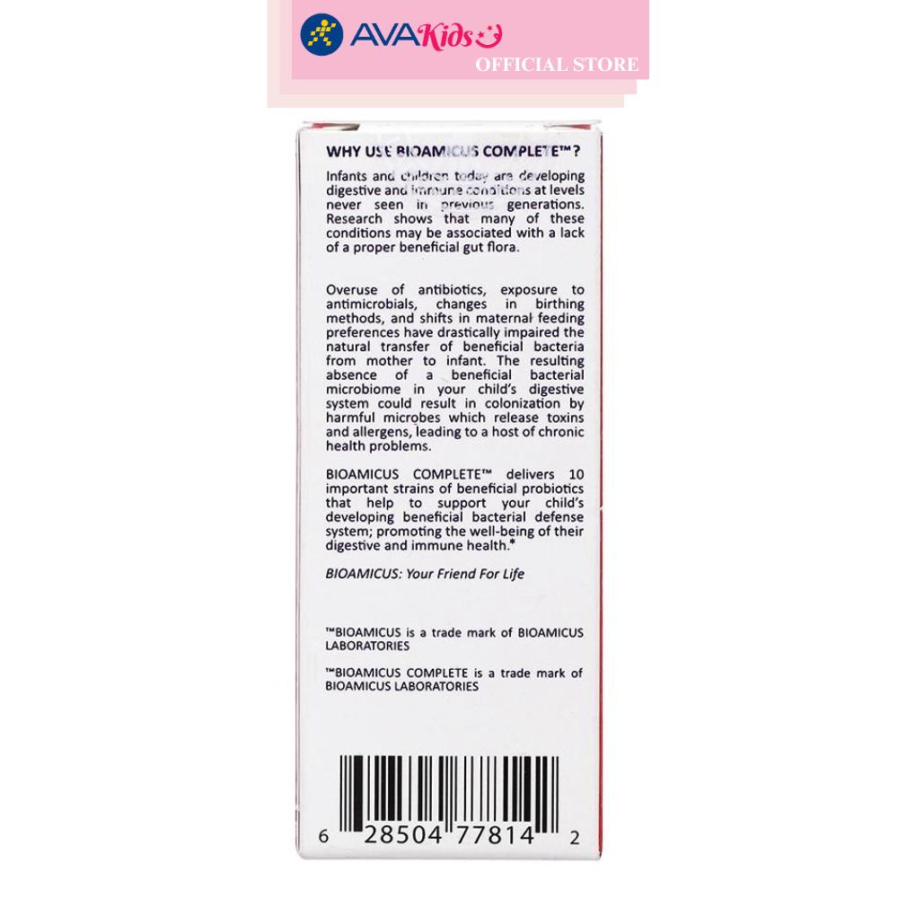 Men vi sinh BioAmicus Complete hỗ trợ cải thiện hệ vi sinh đường ruột 10 ml (từ 0 tháng)
