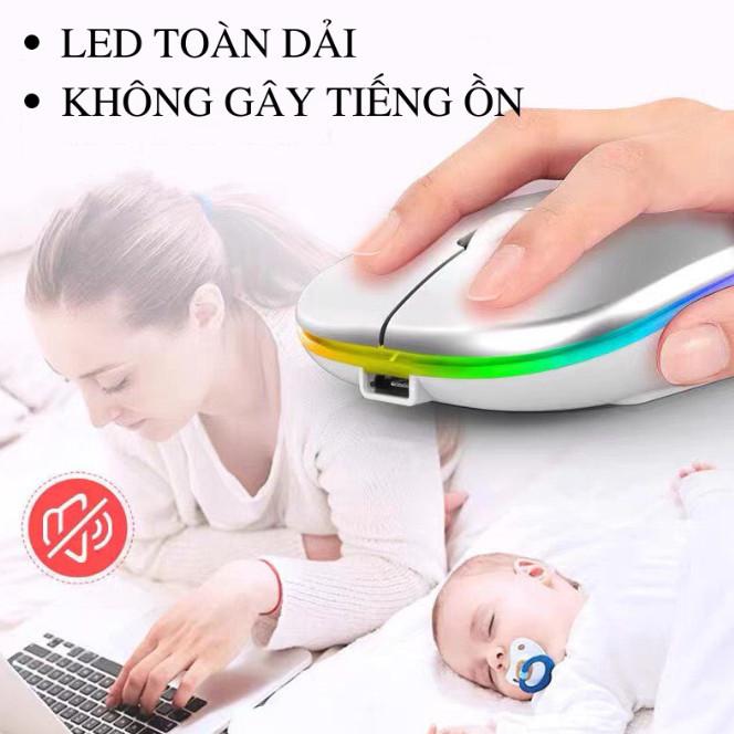 Chuột bluetooth Không Dây Siêu Mỏng Không Gây Tiếng Ồn Có Đèn led Nhiều Màu Sắc kết nối và sử dụng nhiều loại thiết bị