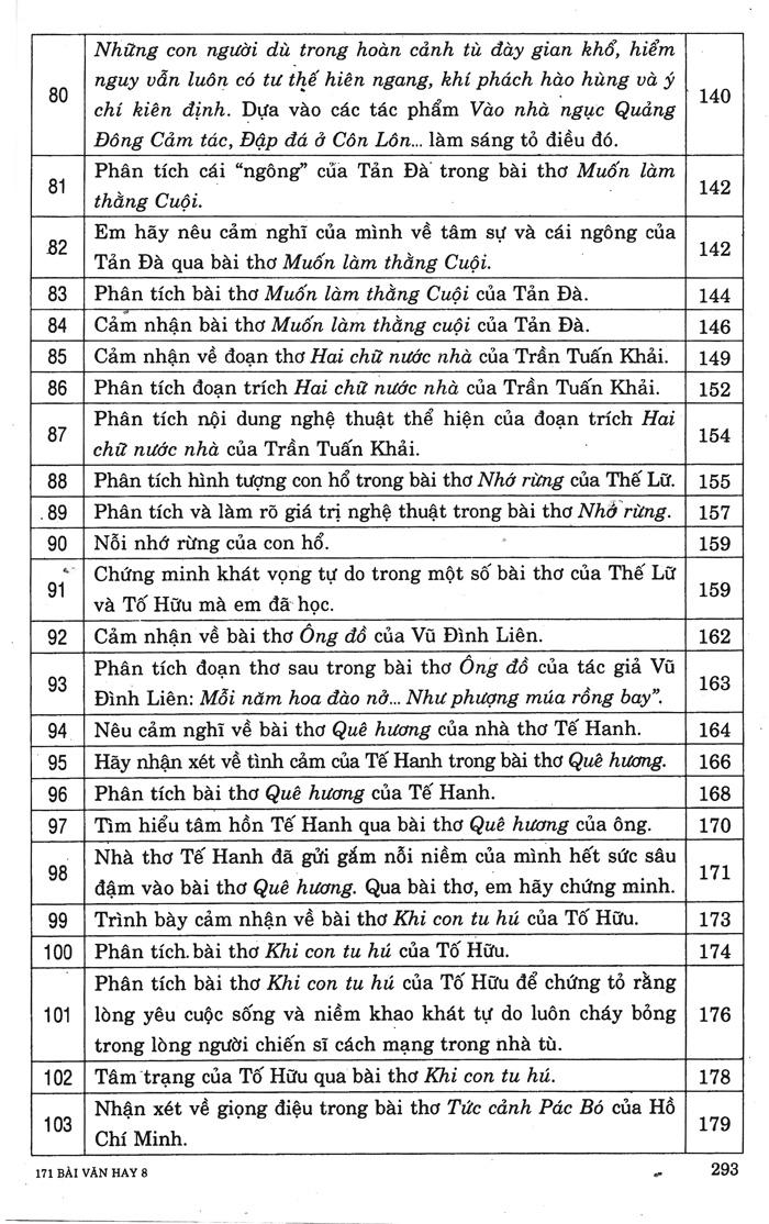 171 Bài Văn Hay Lớp 8 - Tái Bản