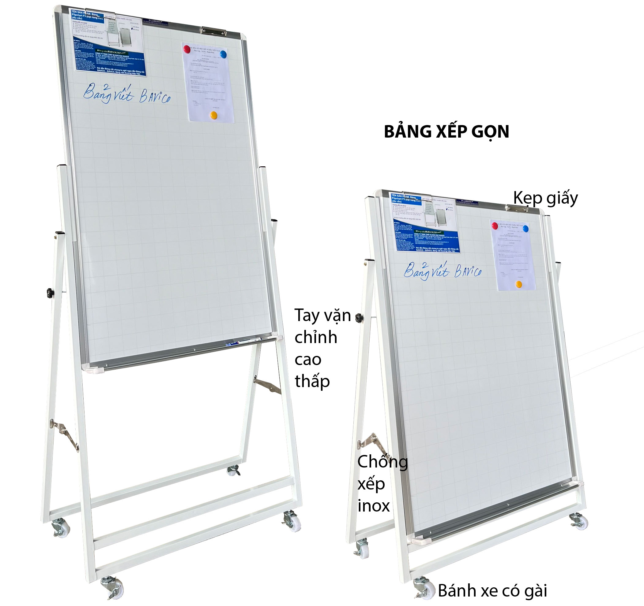 Bảng Flipchart từ trắng viết bút lông BAVICO 60x80cm