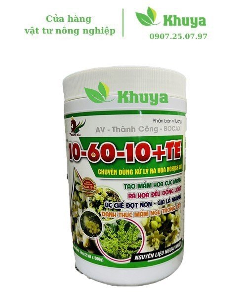 Phân bón vi lượng AV-Thành công-Bocaxi 10-60-10+TE 1 kí Tạo mầm hoa - Ra hoa