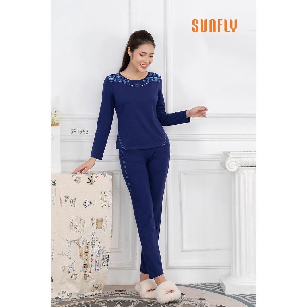 SP1962 ĐỒ BỘ MẶC NHÀ COTTON ÁO DÀI QUẦN DÀI
