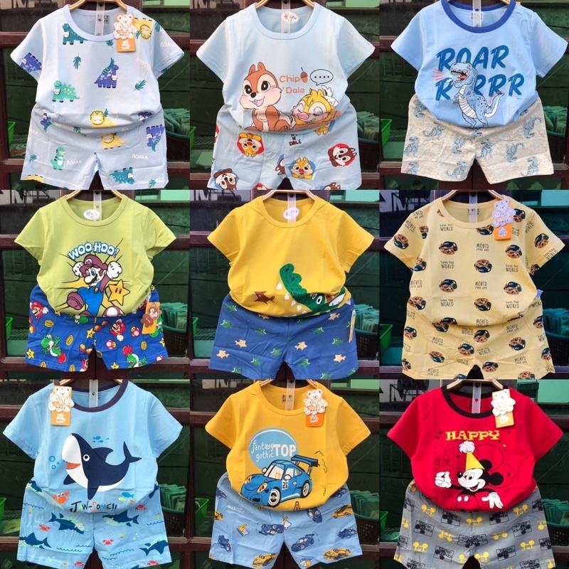Bộ cộc tay xuất Hàn cho bé trai từ 8- 15kg
