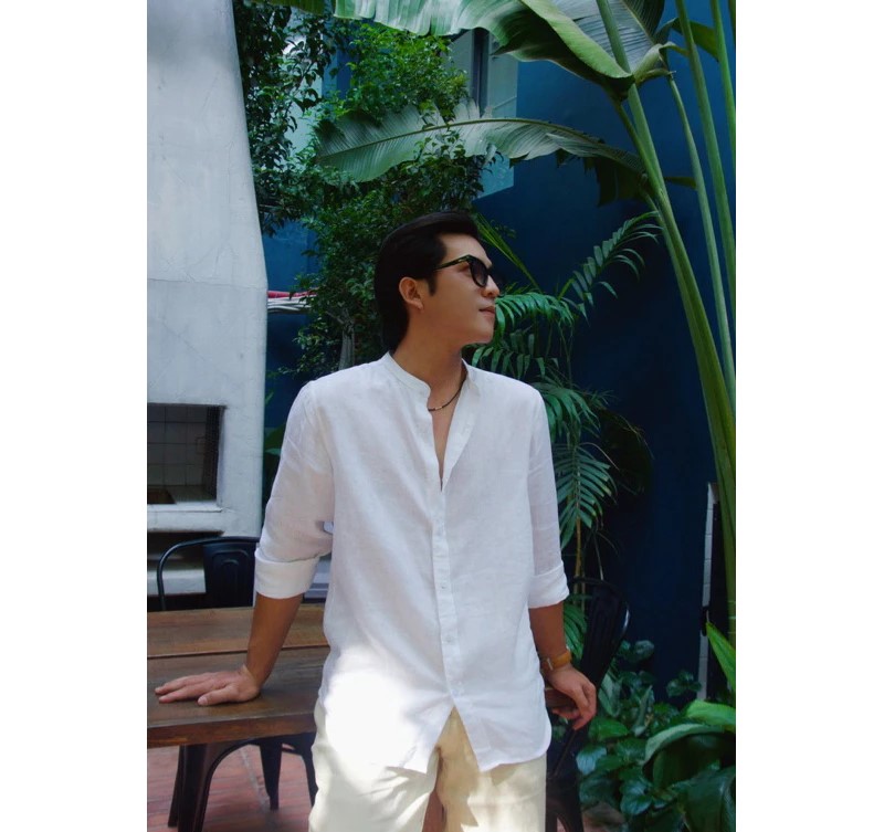 Áo sơ mi trơn style Hàn Quốc nhiều màu vải sợi Linen thoáng mát không bai gião