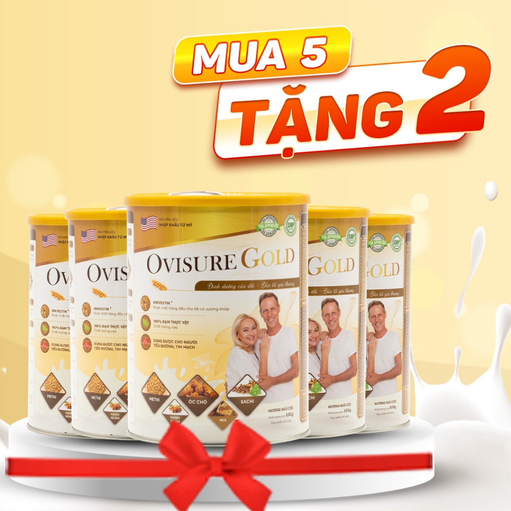 [MUA 5 TẶNG 2] Sữa Hạt OVISURE GOLD 650G - Giải Pháp Dinh Dưỡng Cho Người Viêm Khớp, Thoái Hóa,Bảo Vệ Cấu Trúc Xương