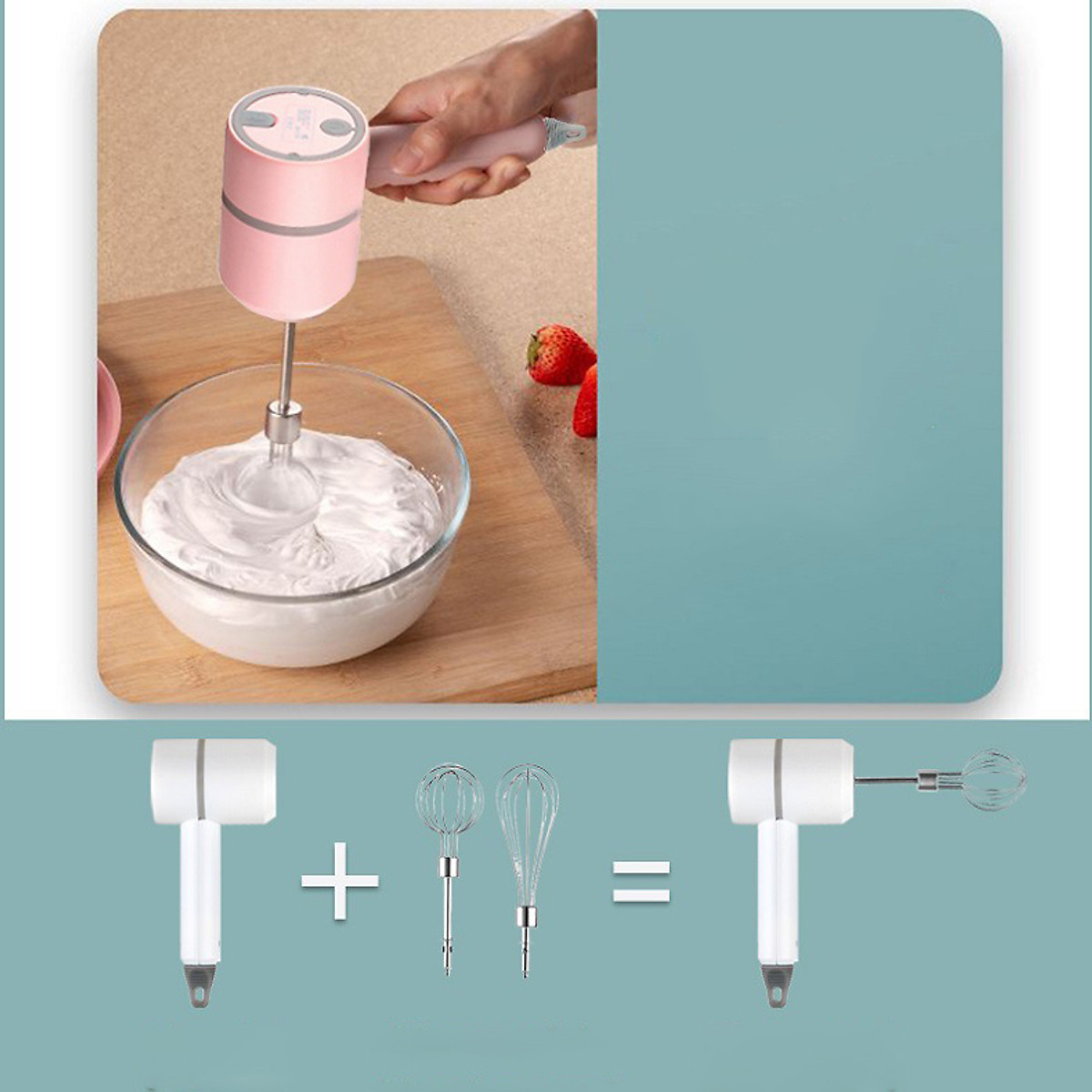 Máy Đánh Trứng Cầm Tay Tiết Kiệm Điện Sạc USB Thương Hiệu NBAYOU Nhỏ Gọn Tốc Độ Đánh Nhanh - Hàng Chính Hãng