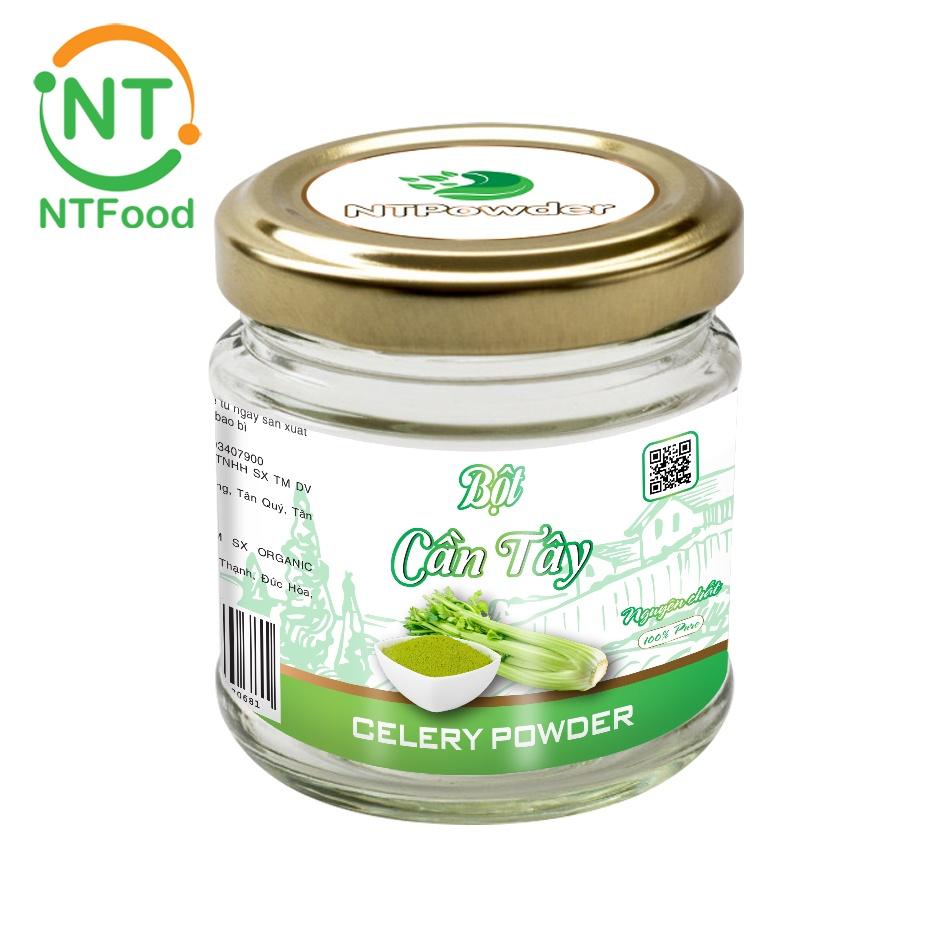 Bột Cần Tây sấy lạnh nguyên chất NTPOWDER 60gr hũ thủy tinh - Nhất Tín Food